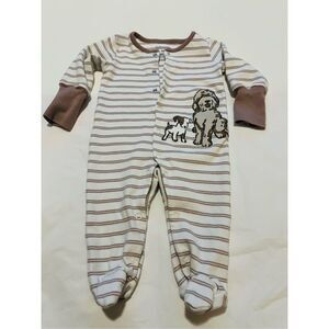Mac & Moon organic cotton brown and white striped 6mos